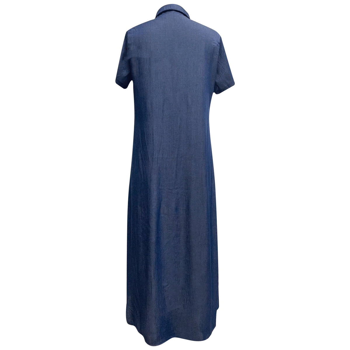 thumbnail image 2 of Danhjin Women's Summer Denim-Like Shirt Dress Short Sleeve Distressed Jeans Dress Button Casual Maxi Dress, 2 of 4