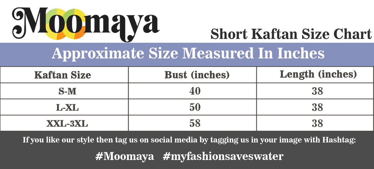 thumbnail image 7 of Moomaya Printed Tunic Kaftan Dress For Women Kimono Sleeves Loungewear Coverup Caftan Dress, 7 of 7