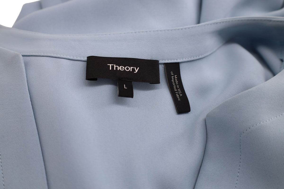 thumbnail image 4 of Pre-Owned Theory Short Sleeve Shift Dress in Light Blue Polyester, 4 of 5