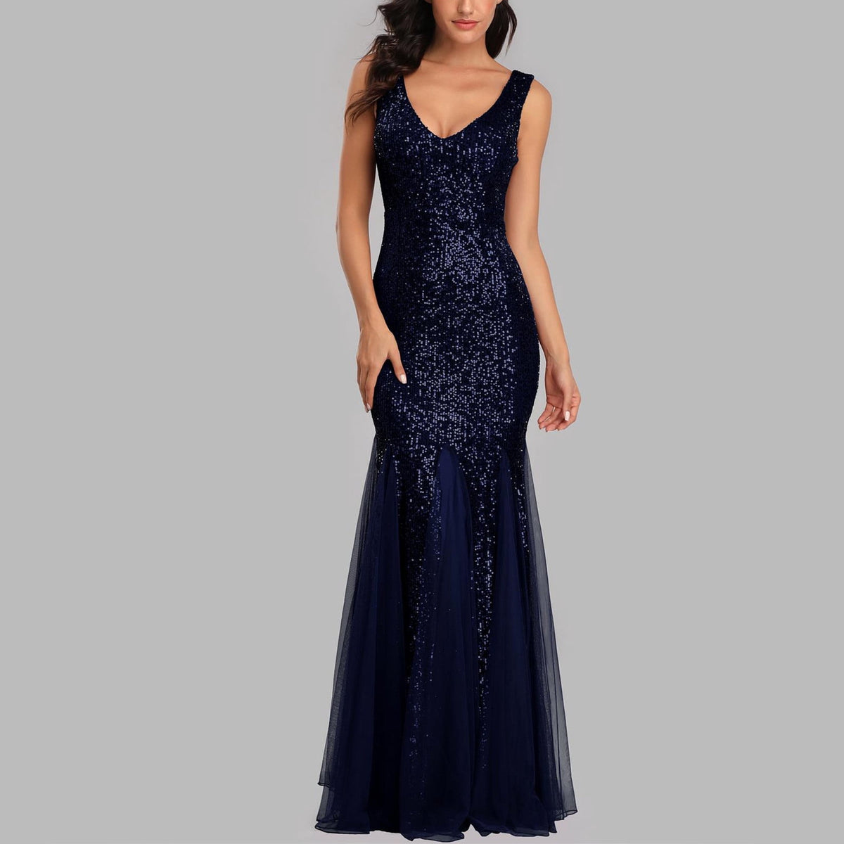 thumbnail image 2 of Leesechin Womens Dresses Plus Size Formal Maxi Dresses Sequins Slim Fit Fishtail Dress Evening Dress Dress, 2 of 5