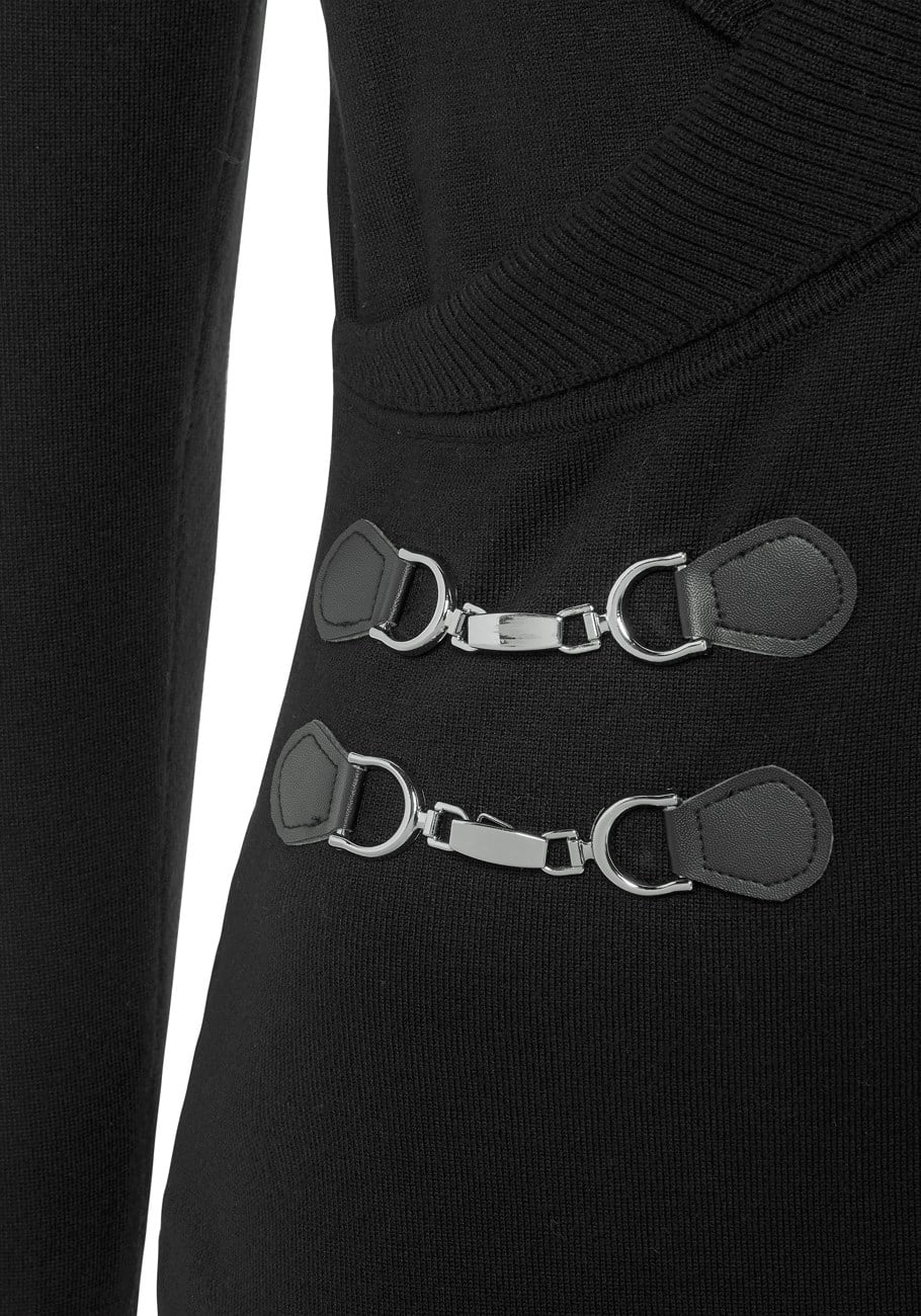 thumbnail image 5 of LASCANA Women's Buckle Trim Sweater Dress Buckle, 5 of 5