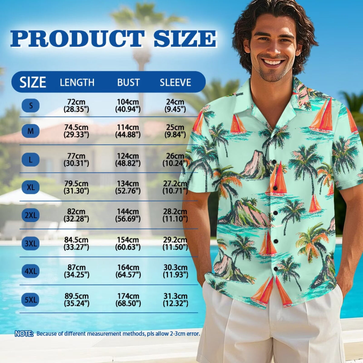 thumbnail image 4 of Psesaysky Palm Tree Ship Print Couples Outfits Hawaiian Matching Sets Summer Button Up Shirts and Sleeveless Dress with Pockets Plus Size Men and Women Matching Clothes for Travel, 4 of 7
