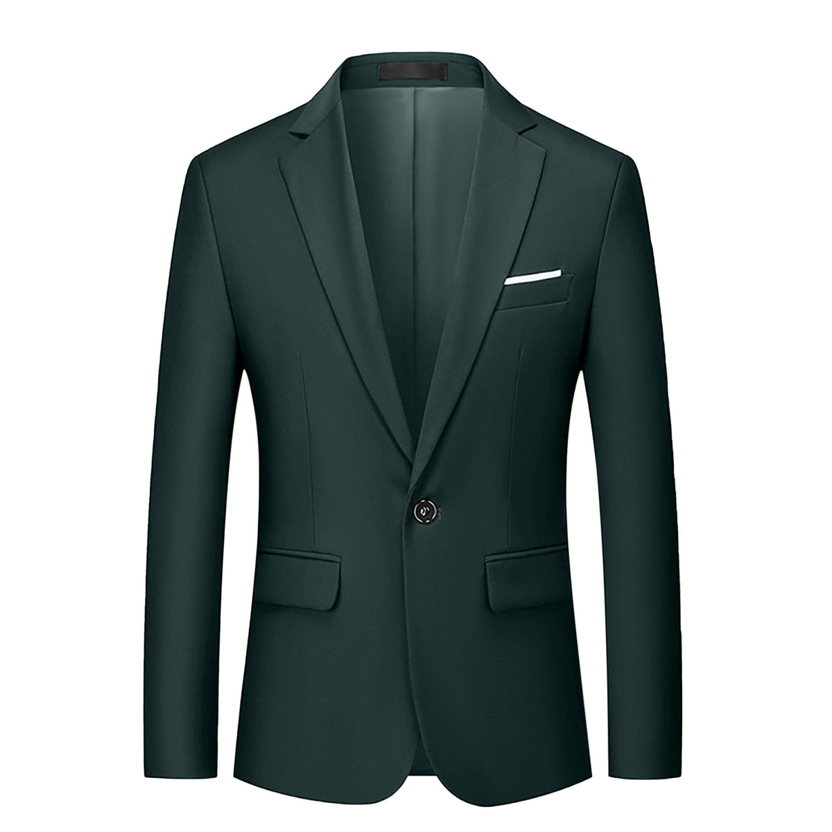 thumbnail image 2 of BiZtdJrK Big and Tall Solid Blazers for Men One Button Notched Lapel Long Sleeve Wedding Party Dress Jackets Regular Fit Sport Coats Army Green XXXXXL, 2 of 8