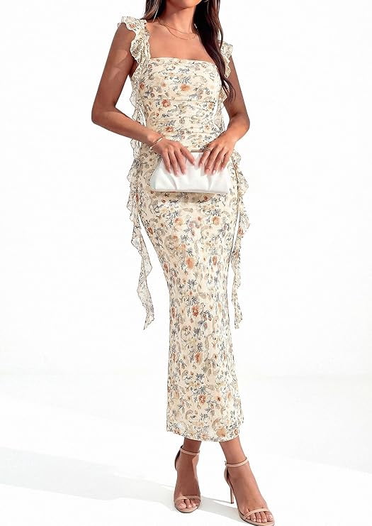 thumbnail image 4 of PRETTYGARDEN Women's Spring Wedding Guest Dress Summer Formal Sleeveless Elegant Floral Lace Cocktail Maxi Long Dresses, 4 of 10