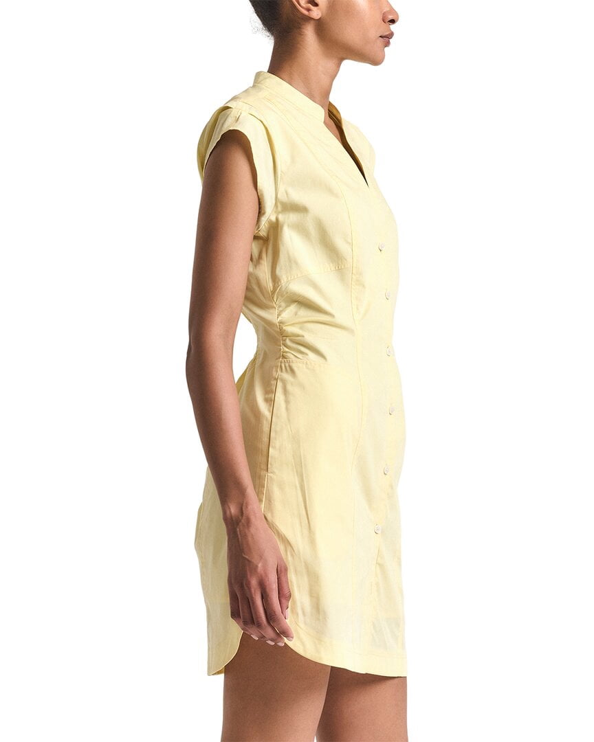thumbnail image 3 of Derek Lam 10 Crosby womens Elyse Cotton Poplin Button Front Dress, 10, Yellow, 3 of 5