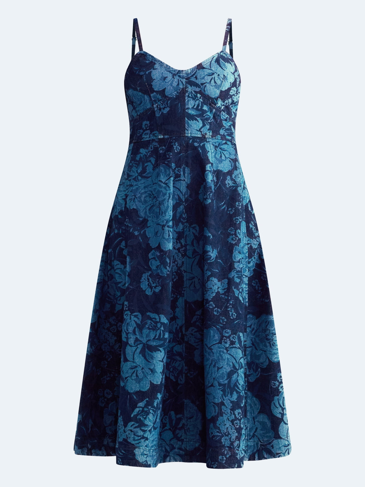 thumbnail image 4 of Free Assembly Women's and Women's Plus Sleeveless Denim Corset Midi Dress, Sizes XS-4X, 4 of 4