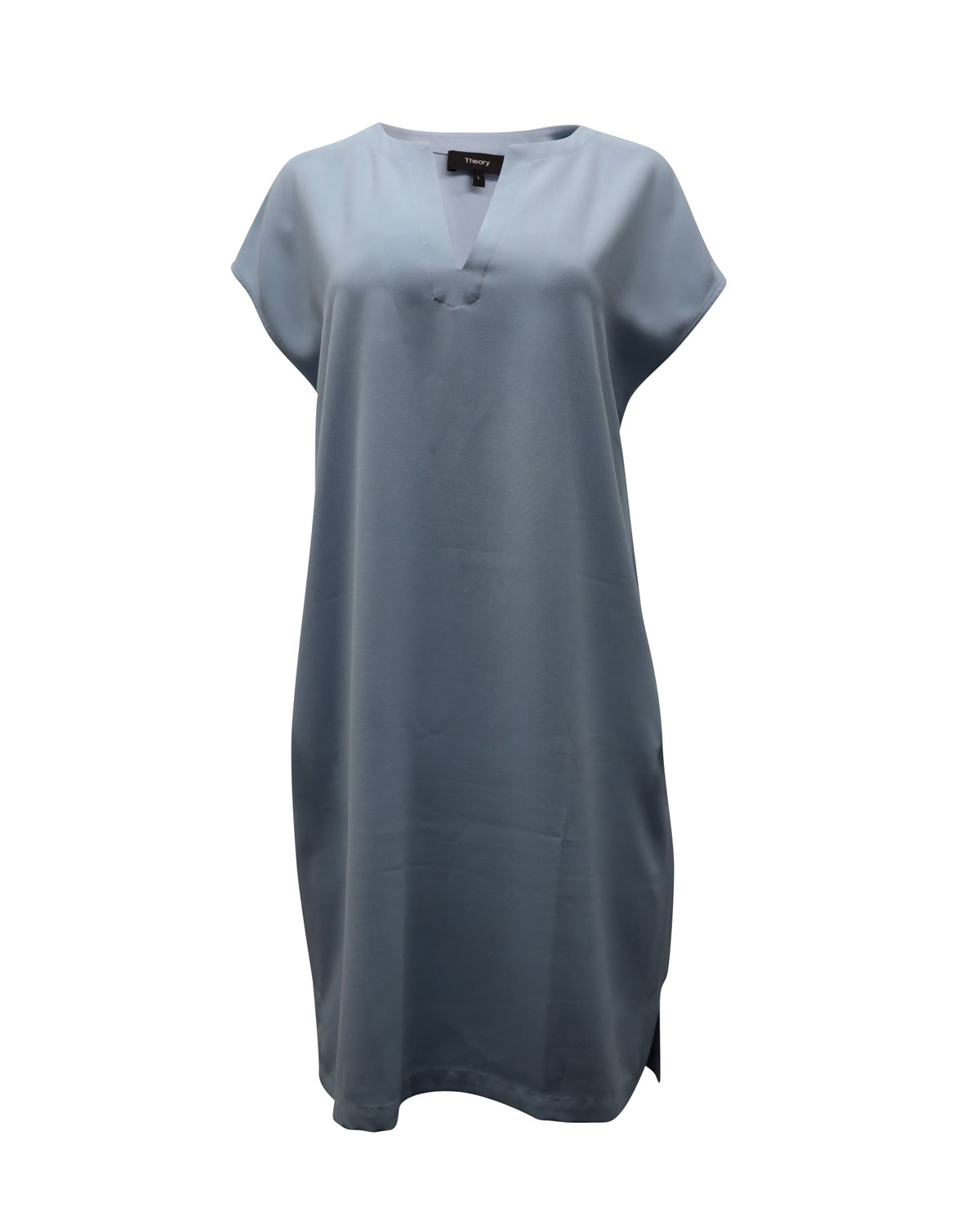 thumbnail image 1 of Pre-Owned Theory Short Sleeve Shift Dress in Light Blue Polyester, 1 of 5