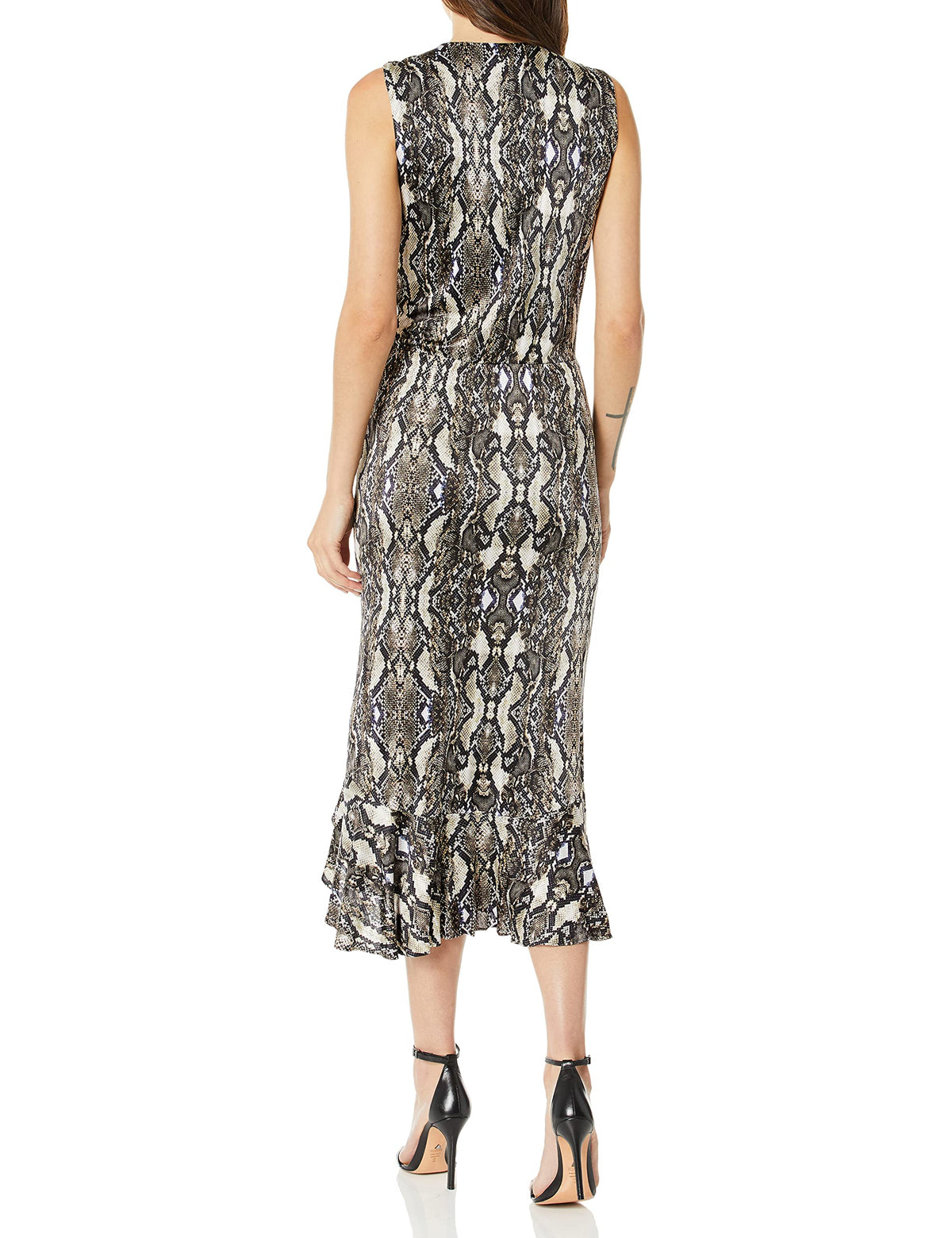 thumbnail image 2 of Parker Women's Briony Sleeveless Wrap Front Ruched Botton Dress, Neutral Python, XS, 2 of 2