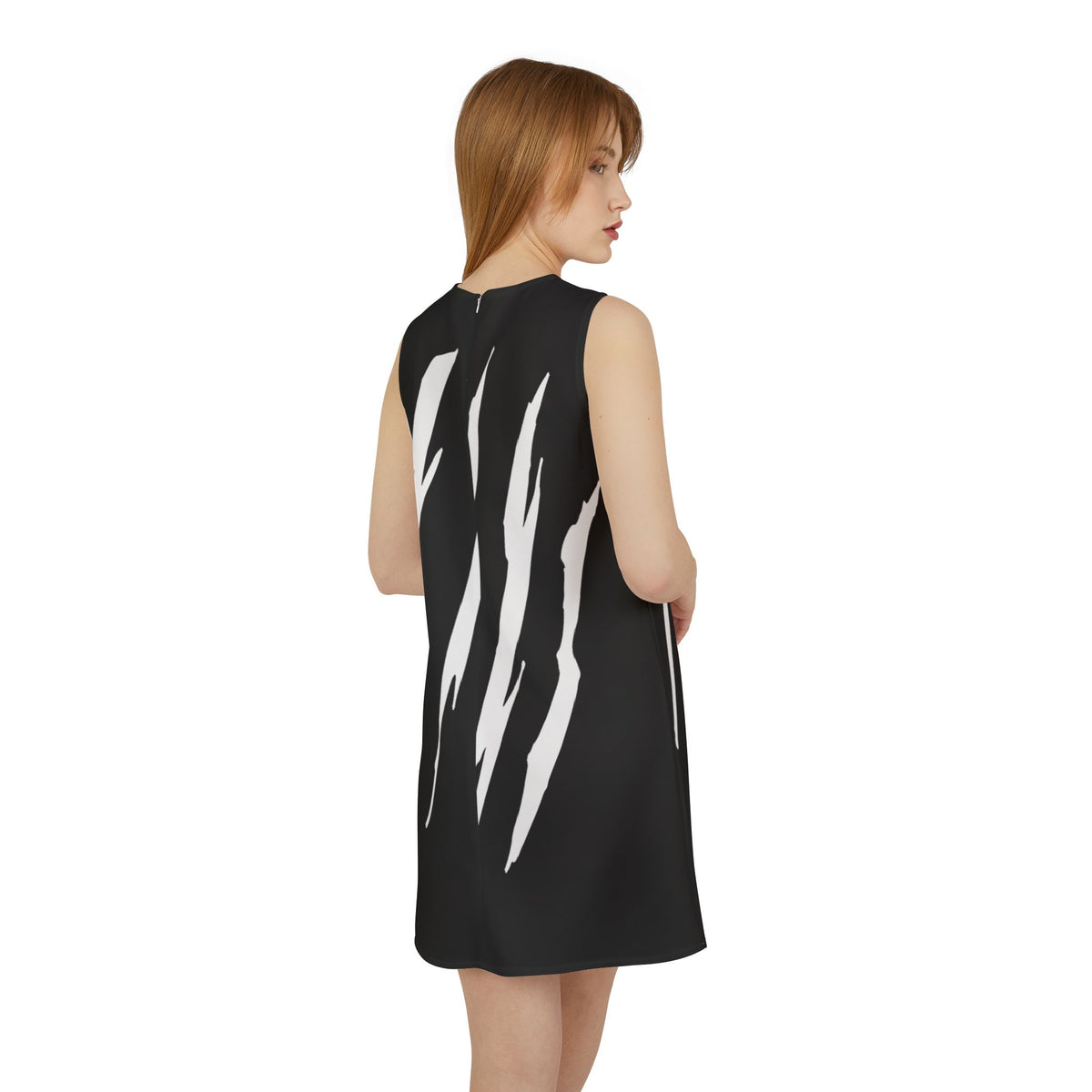 thumbnail image 4 of Effete Feline Claw Marks Scratch A-line Sleeveless Dress (AOP), 4 of 6