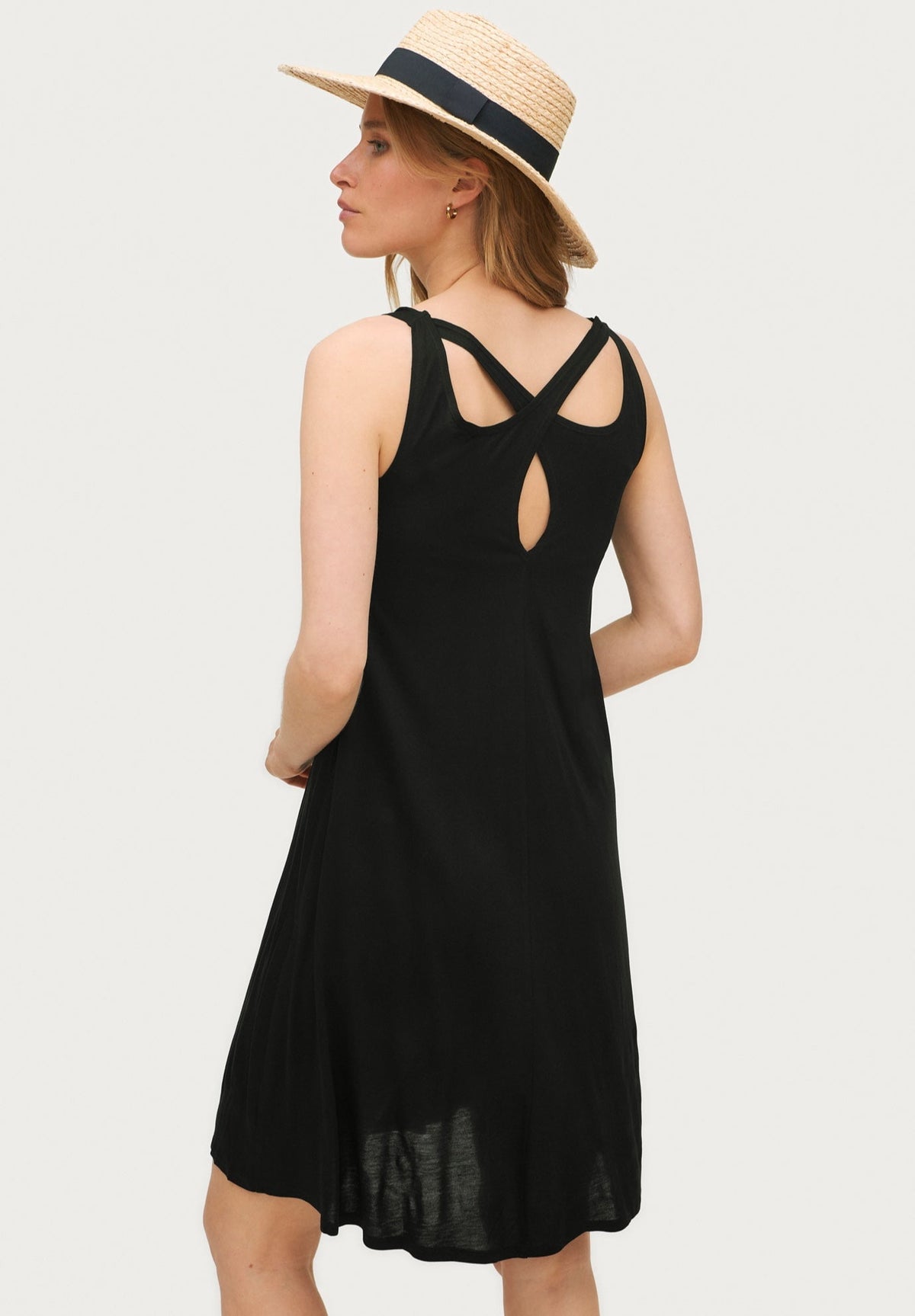 thumbnail image 2 of ellos Women's Plus Size Crossover Back Tank Dress - 30/32, Black, 2 of 3