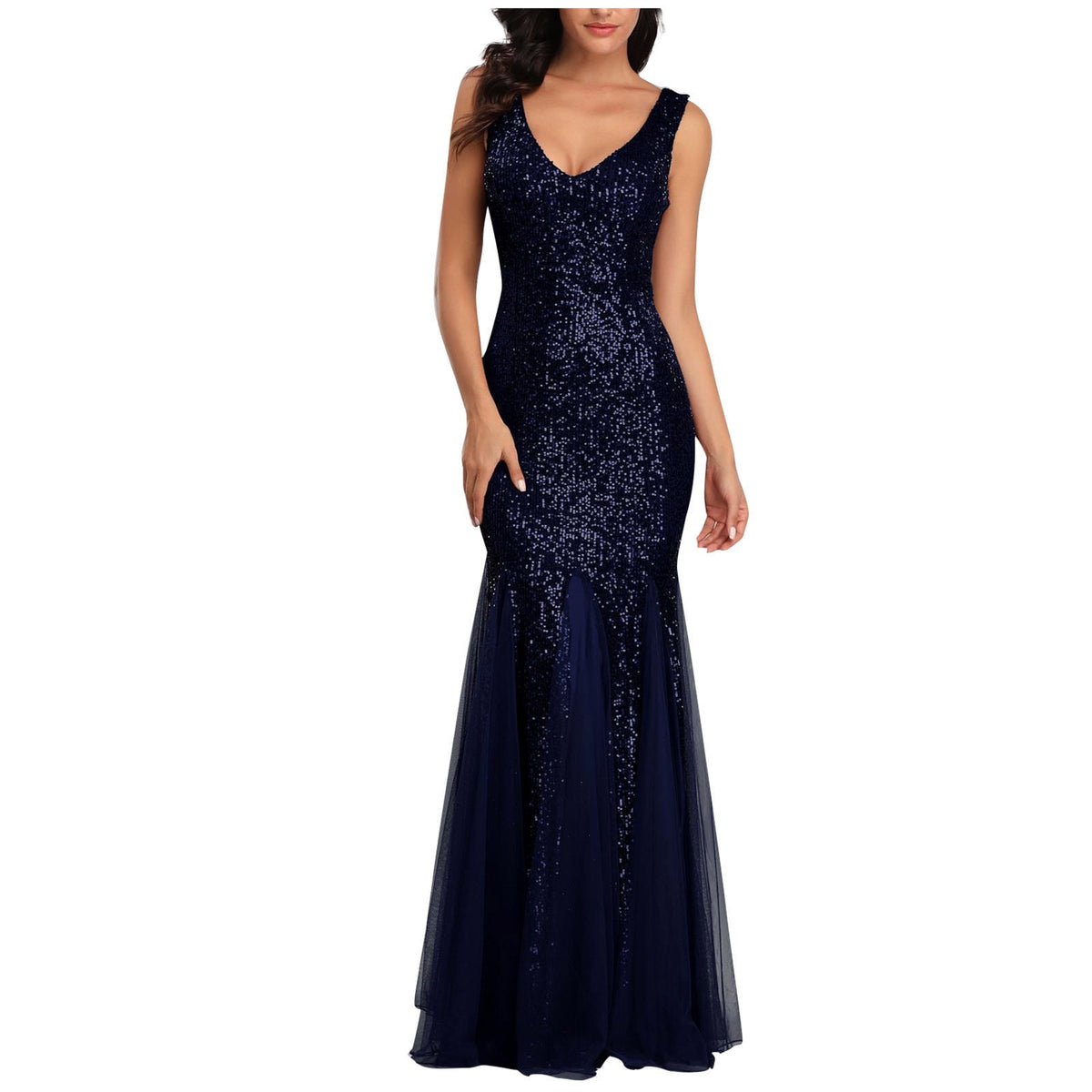 thumbnail image 4 of Leesechin Womens Dresses Plus Size Formal Maxi Dresses Sequins Slim Fit Fishtail Dress Evening Dress Dress, 4 of 5
