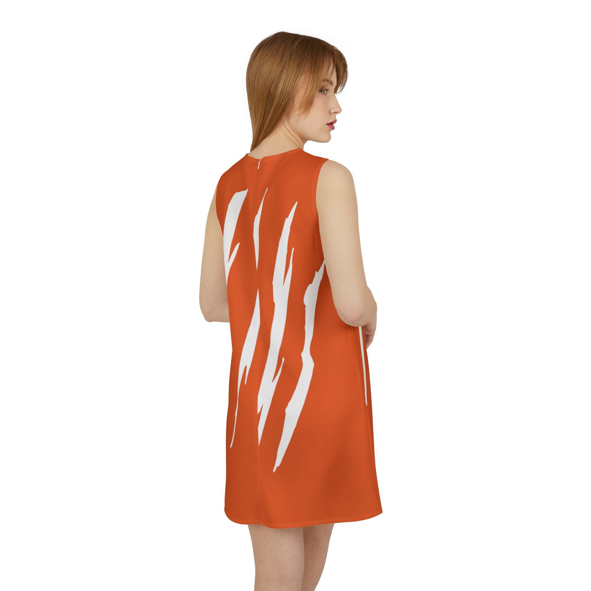 thumbnail image 4 of Effete Feline Claw Marks Scratch A-line Sleeveless Dress (AOP), 4 of 6
