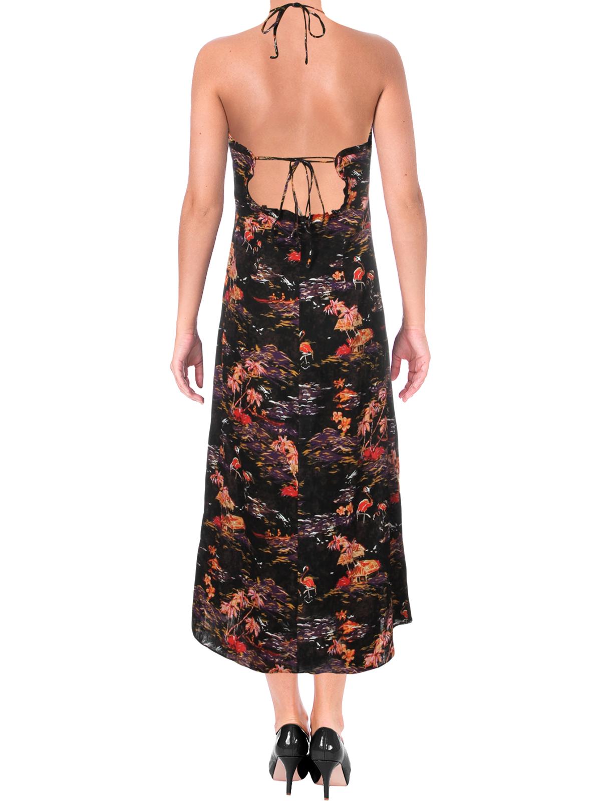 thumbnail image 2 of FREE PEOPLE Womens Black Floral Square Neck Tea-Length Shift Dress 2, 2 of 2