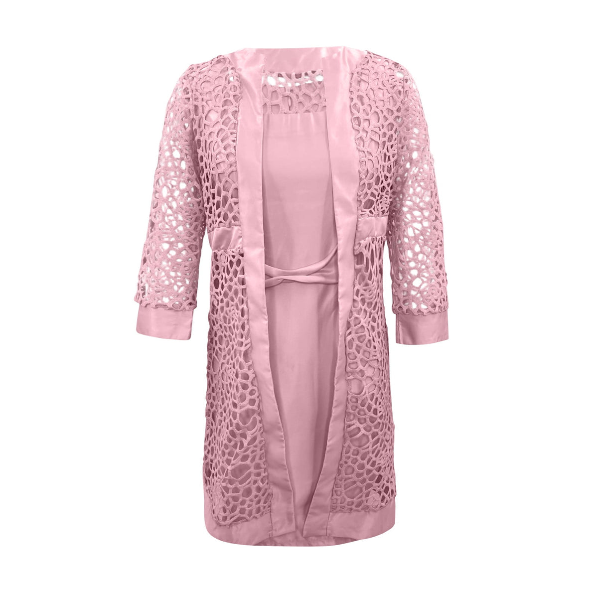 thumbnail image 3 of CIENVNSTG Short Sleeve Mother of The Bride Dresses with Long Sleeve Jacket Laces Chiffon Formal Party Gowns for Women 2XL, 3 of 6
