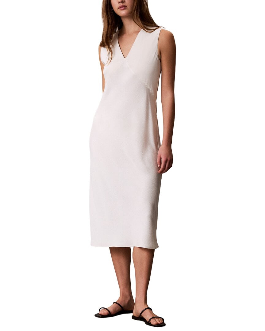 thumbnail image 1 of Calvin Klein womens Crepe Satin Midi Dress, l, 1 of 3
