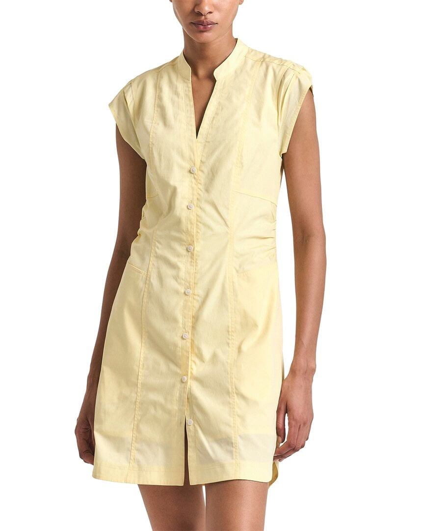 thumbnail image 1 of Derek Lam 10 Crosby womens Elyse Cotton Poplin Button Front Dress, 10, Yellow, 1 of 5
