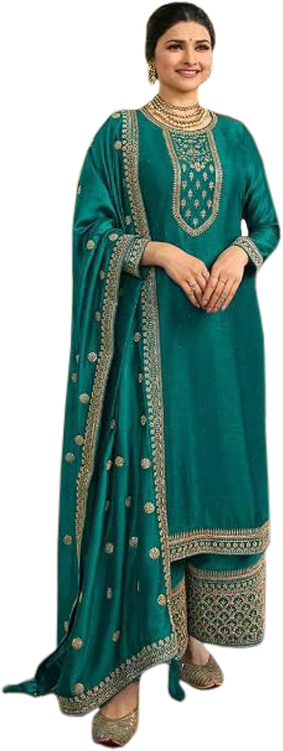 thumbnail image 1 of Designerharsha Heavy Shalwar Kameez Suits Sangeet Function Wear Ready to Wear Palazzo Dress, 1 of 5