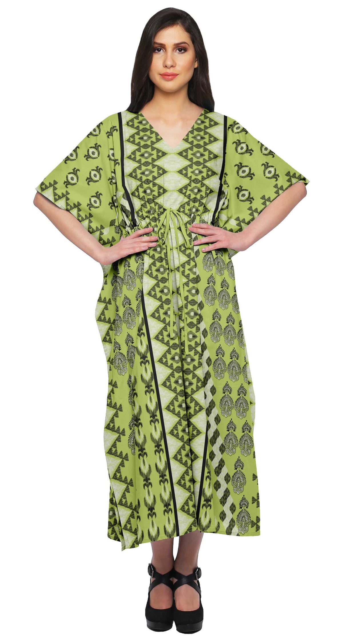 thumbnail image 1 of Moomaya Long Caftan Maxi Dress Beach Swimwear Cover Up Womens Kaftan Plus Size, 1 of 6