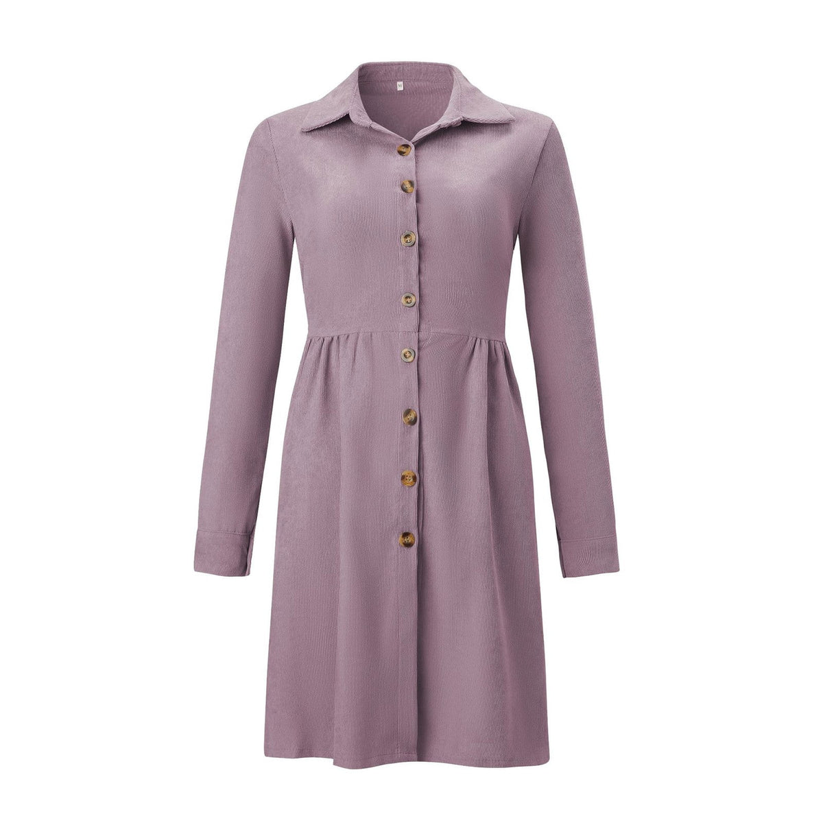 thumbnail image 1 of Outfmvch Sweater Dress Long Sleeve Dress for Women Homecoming Dresses Elegant Dress Long Sleeved Single Breasted Shirt Dress Corduroy Solid Dress Long Button Warm Dress Renaissance Dress a Purple M, 1 of 9