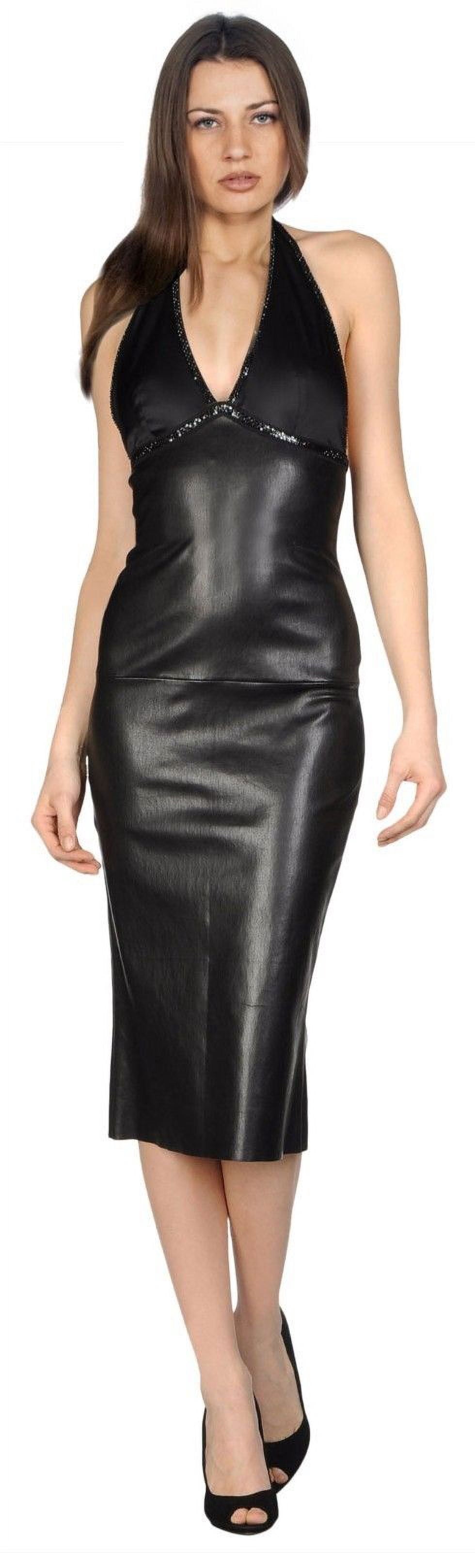 thumbnail image 1 of Solid Black backless pencil dress ST0219, 1 of 3