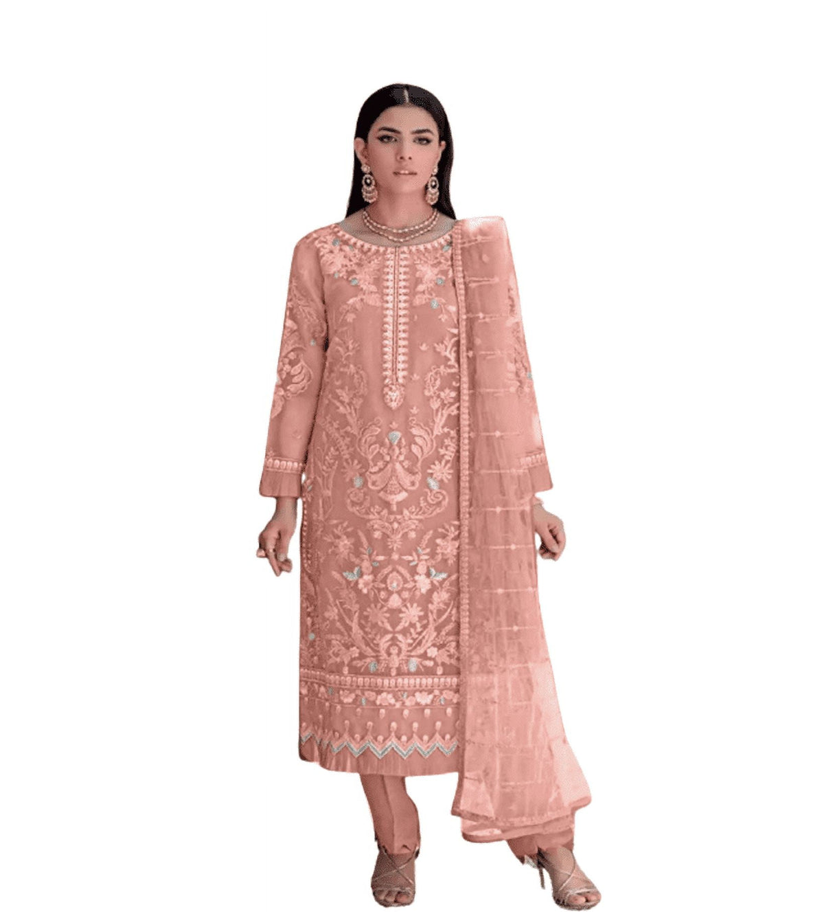 thumbnail image 1 of Stylish Embroidered Shalwar Kameez Desi Dress For Women, 1 of 5