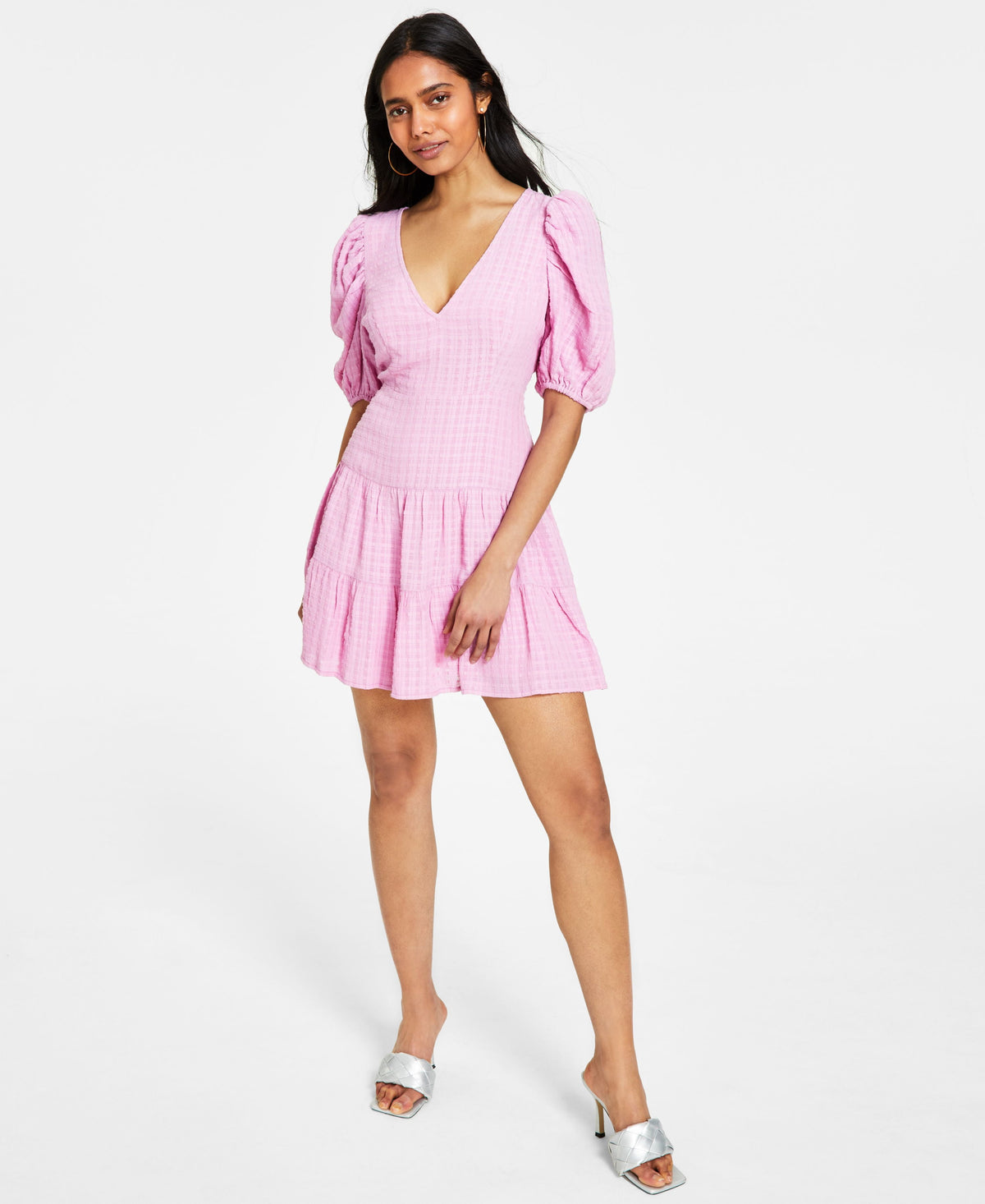 thumbnail image 1 of Women's Birch Gingham Seersucker Dress Summer Lavender 12, 1 of 1