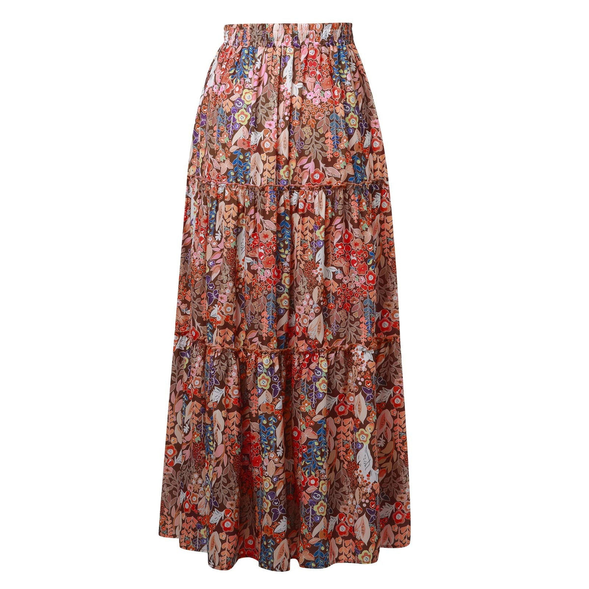 thumbnail image 1 of Bysome Women Skirts Casual Dress High Waist Tiered Paisley Print Long Maxi Skirt With Pockets M, 1 of 8