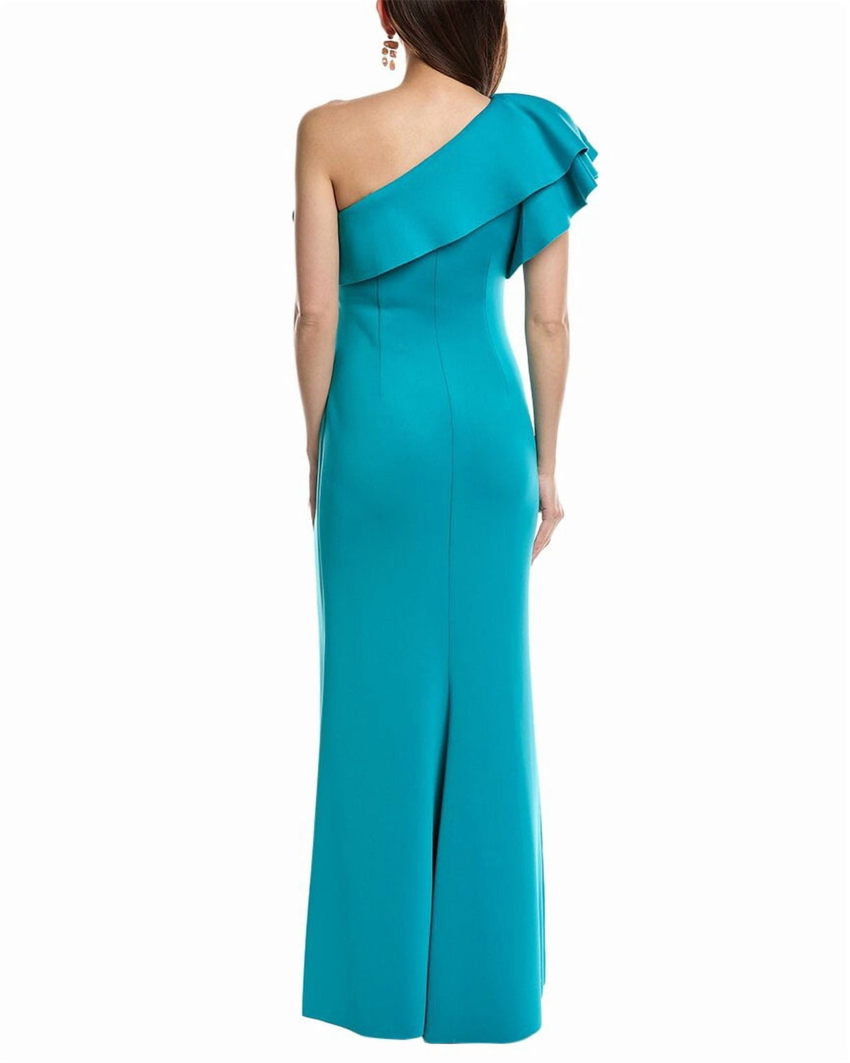 thumbnail image 2 of Eliza J womens One-Shoulder Scuba Gown, 4, Green, 2 of 4