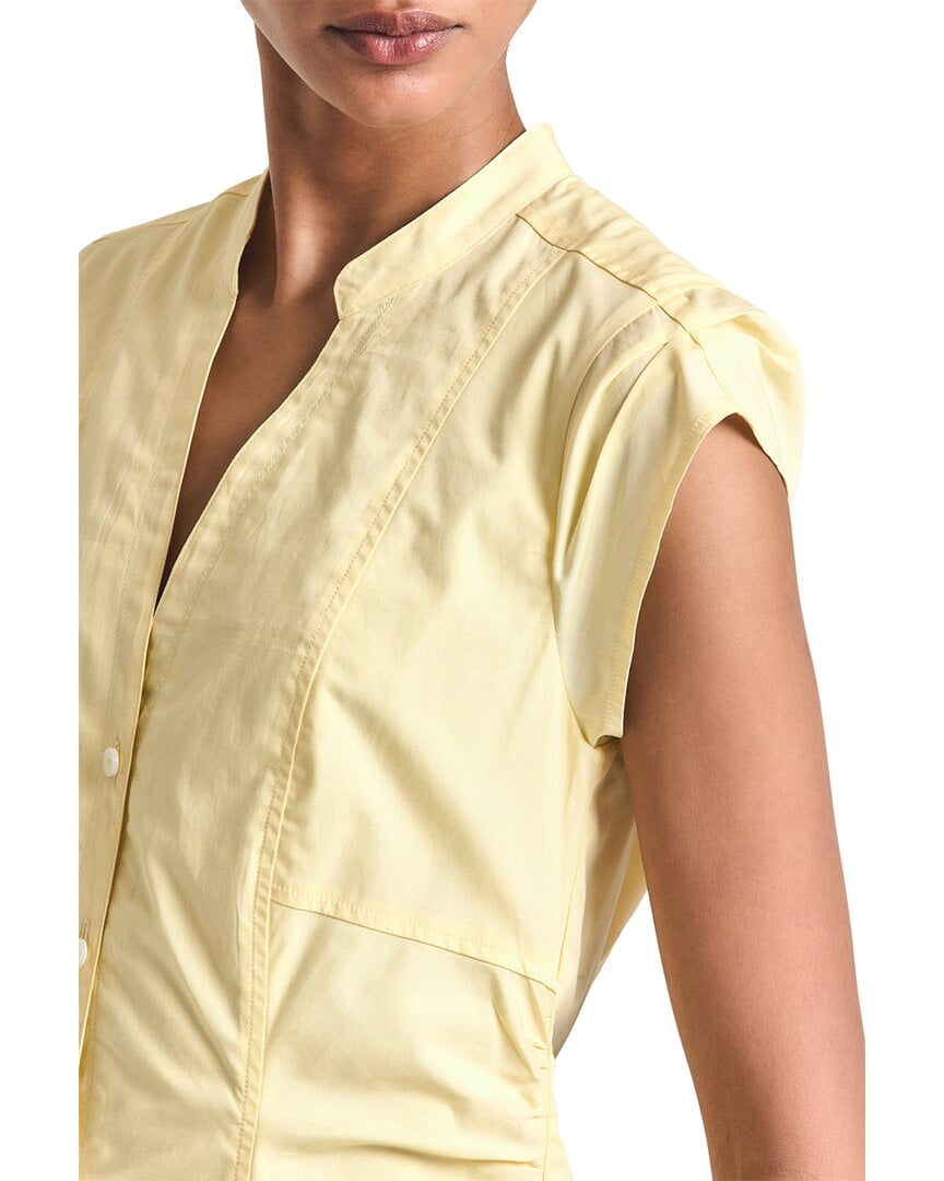 thumbnail image 4 of Derek Lam 10 Crosby womens Elyse Cotton Poplin Button Front Dress, 10, Yellow, 4 of 5