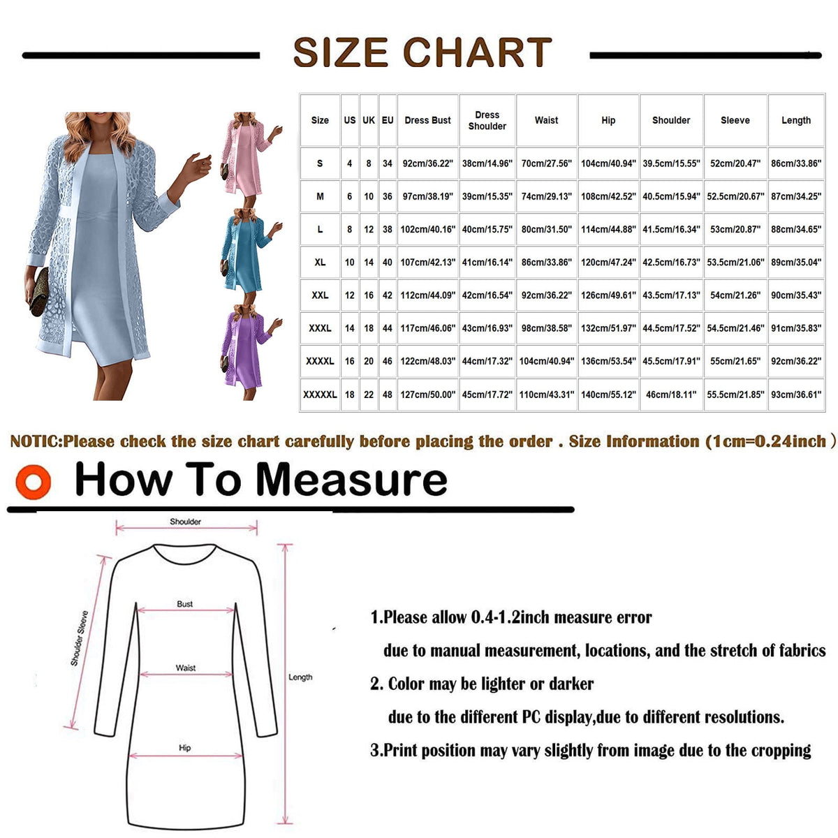 thumbnail image 2 of CIENVNSTG Short Sleeve Mother of The Bride Dresses with Long Sleeve Jacket Laces Chiffon Formal Party Gowns for Women 2XL, 2 of 6